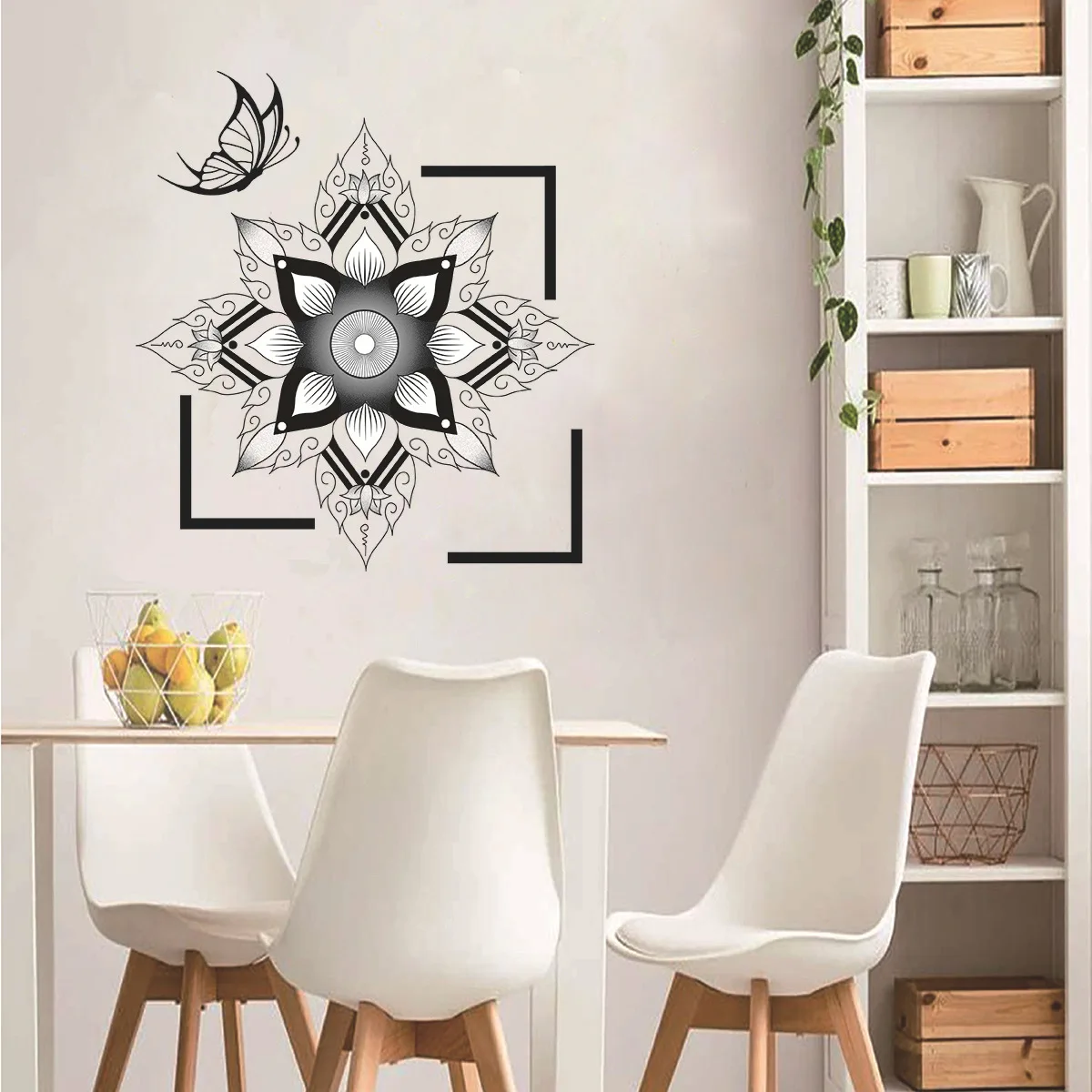 

New Creative Mandala Lotus Butterfly Wall Stickers Living Room Bedroom Study Background Wall Decoration Stickers Pvc