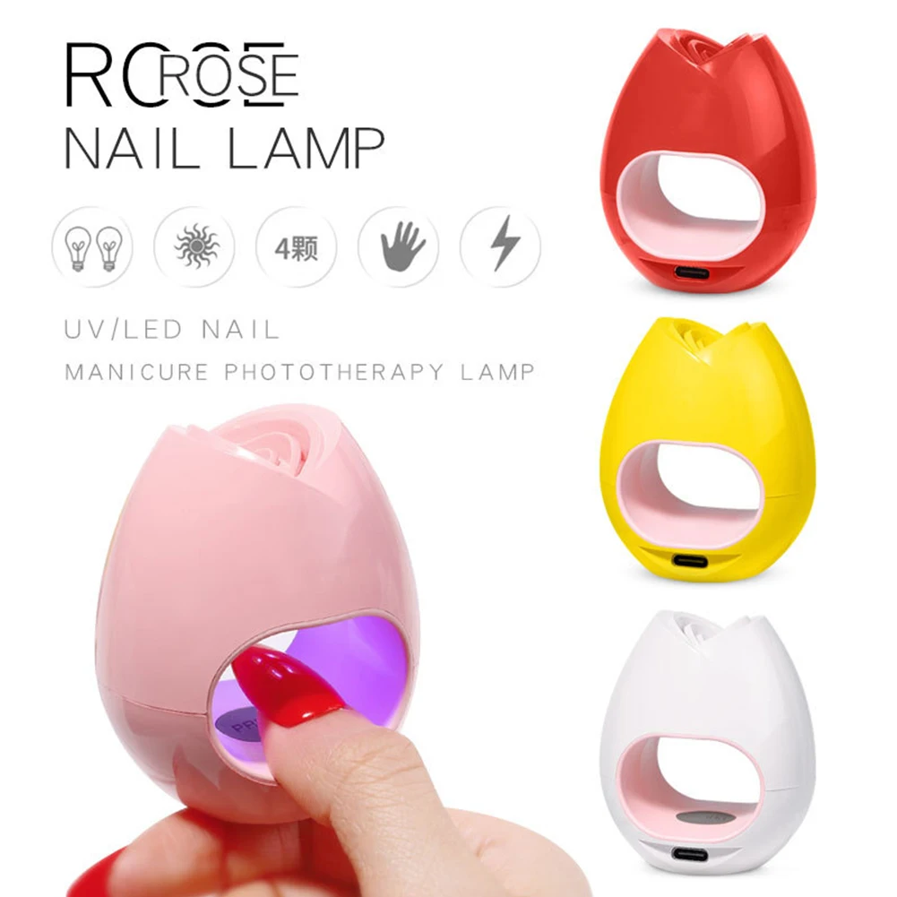 

1pc 16W Portable Nail Dryer Machine Mini LED Nail Gel Curing Lamp Rose USB Nail Lamp For Home Use Lamp Nails Drying Gels