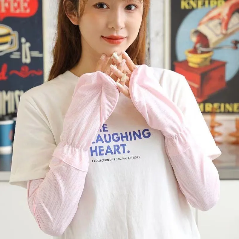 

Motorcycle Large Size Ice Sleeve Gloves Women's Summer Driving Sun Protection Arm Sleeves Loose Breathable Arm Guard UV Outdoor