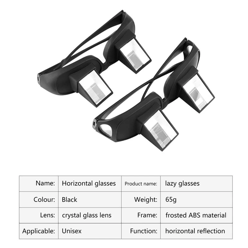

37MD Horizontal Prism- Lazy Glasses Prism- Spectacles- Periscope Eyeglasses for Reading & Watching TV in Bed While Lying Flat