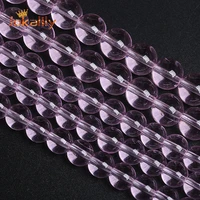 pink glass crystal beads natural stone round loose beads for jewelry making diy bracelets necklace accessories 4 6 8 10 12mm 15