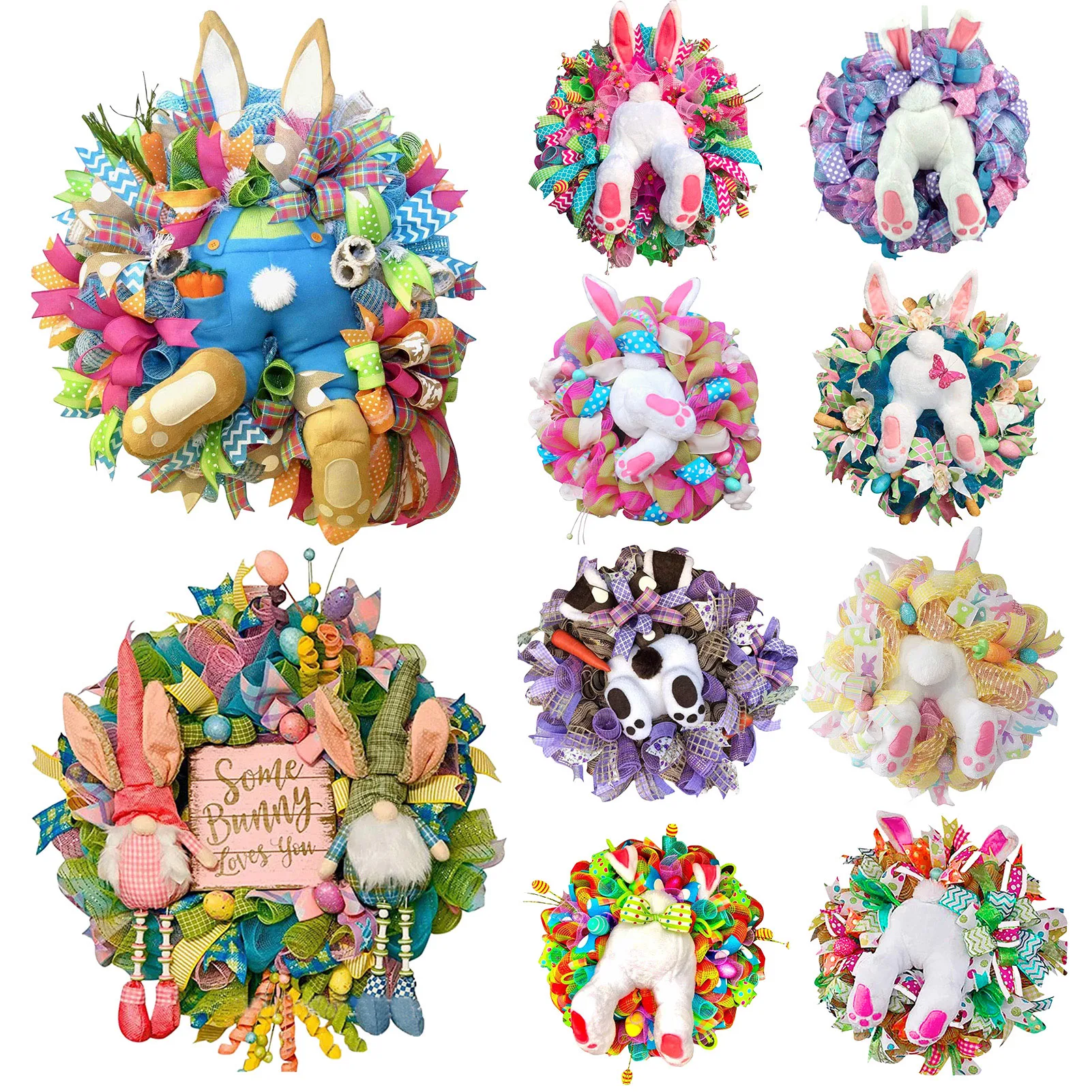 

2022 Пасхальный кролик, гирлянды, дверные украшения, настенные украшения, кролик, пасхальные яйца, украшения для дома на счастливую Пасху