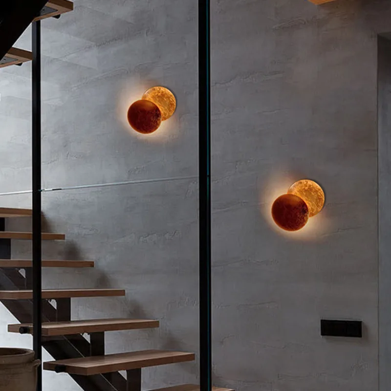 Настенный светильник в скандинавском стиле с Луной и лунным затмением