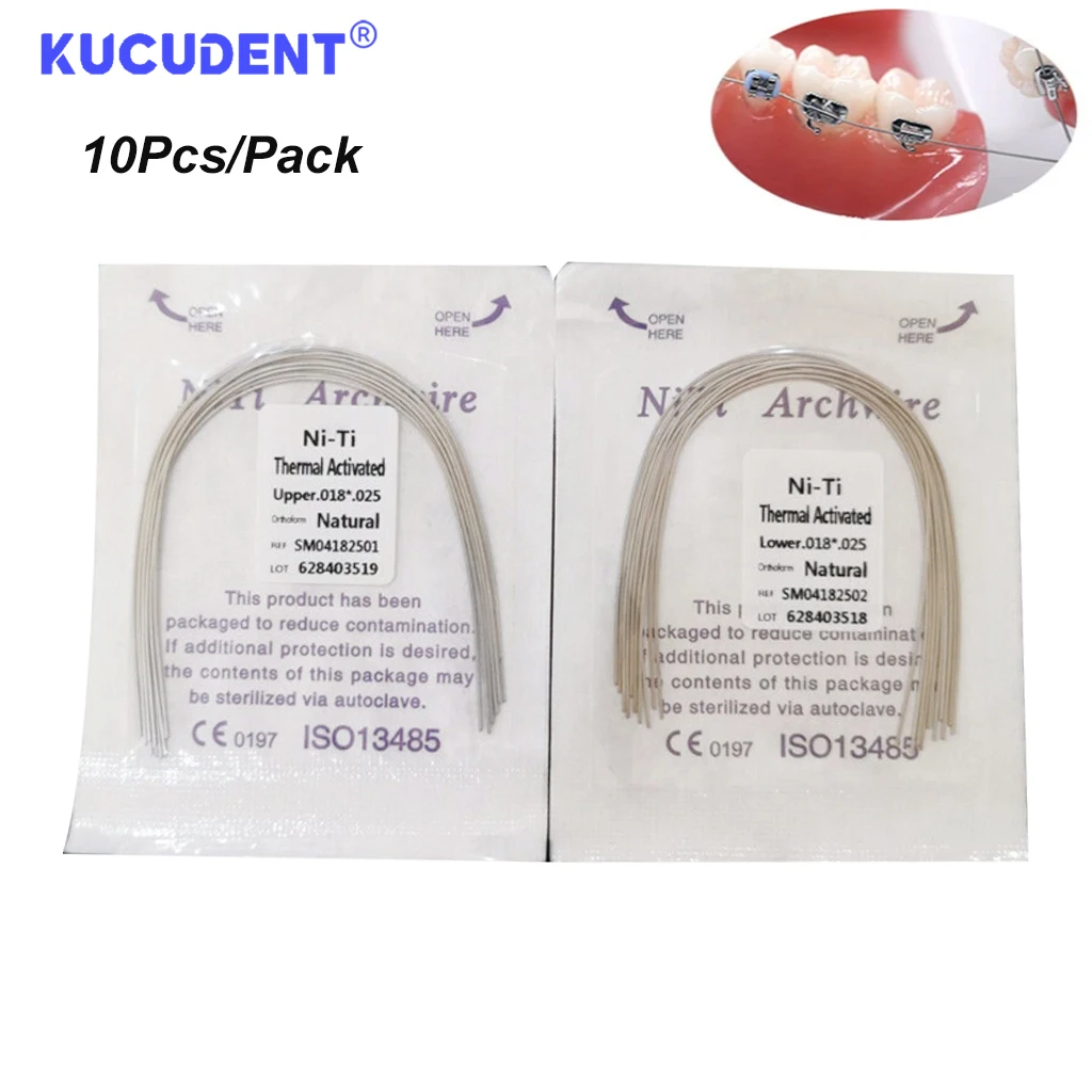 10 шт./уп стоматологические ортодонтические дуговые проволоки NITI