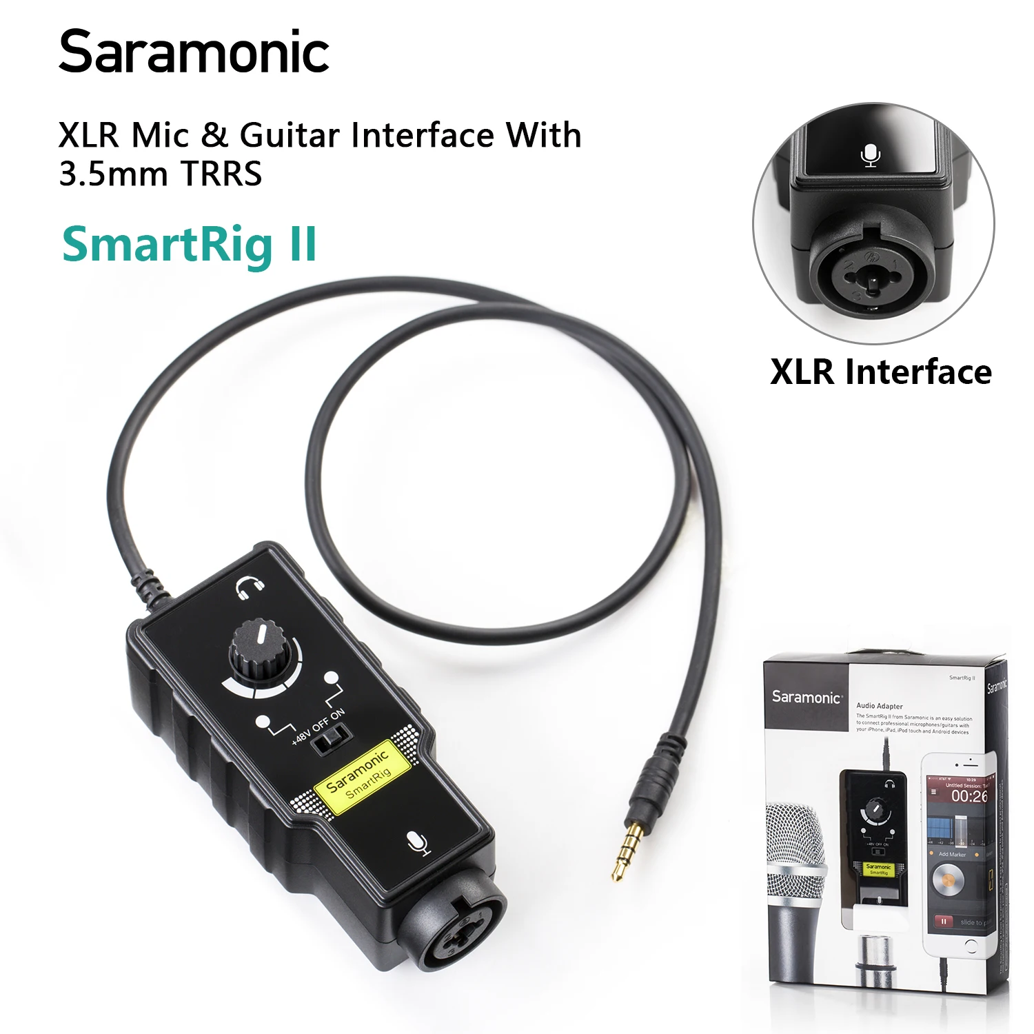Профессиональный предусилитель Saramonic SmartRig II с интерфейсом для микрофона и гитары