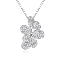grier fashion minimalism shiny diamond flowers necklace female exquisite micro set zircon clavicle chain birthday gift jewelry