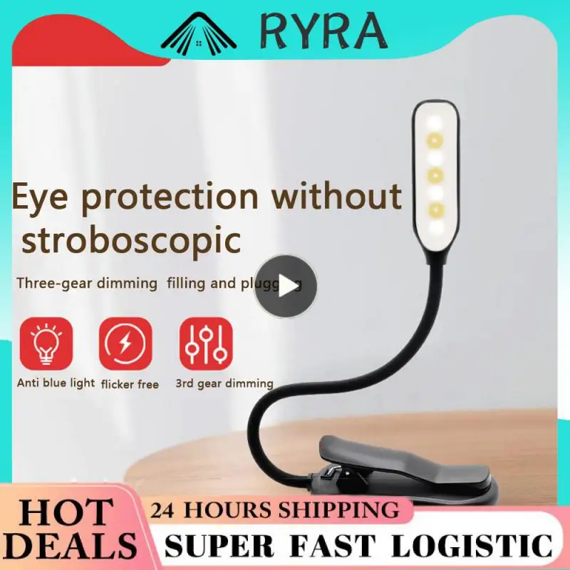 

5w Book Light Rechargeable Adjustable Night Light With Goosenecks Clip Usb Bedroom Decoration Black Led Light Flexible Desk Lamp