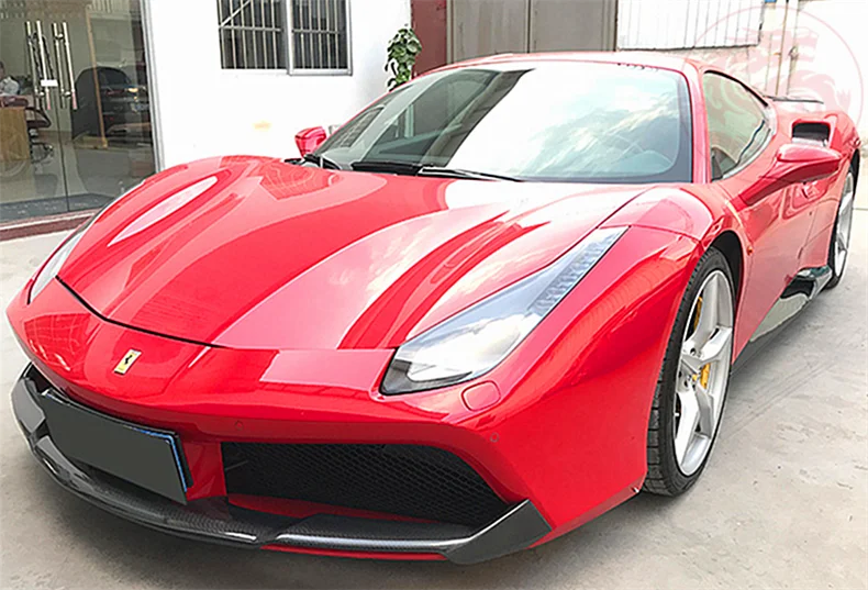 Для Ferrari 488 высококачественный комплект боковой юбки из настоящего углеродного