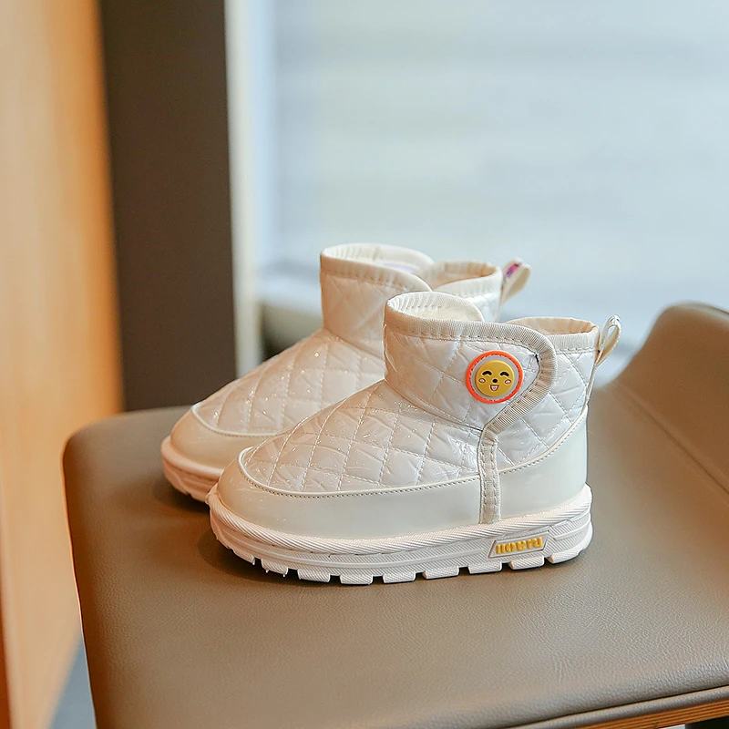 

Winter Kids Boots Plush Warm Children Snow Shoes Fashion Printed Girls Ankle Boots Non-slip Boys Cotton Shoes Waterproof Boot