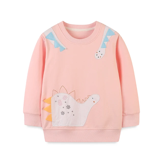Одежда для маленьких девочек Little maven 2024, весенне-осенний свитшот с милыми животными, Детские повседневные топы для детей