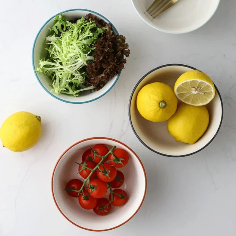 5-дюймовая цветочная миска с ручной росписью круглая керамическая подглазурная