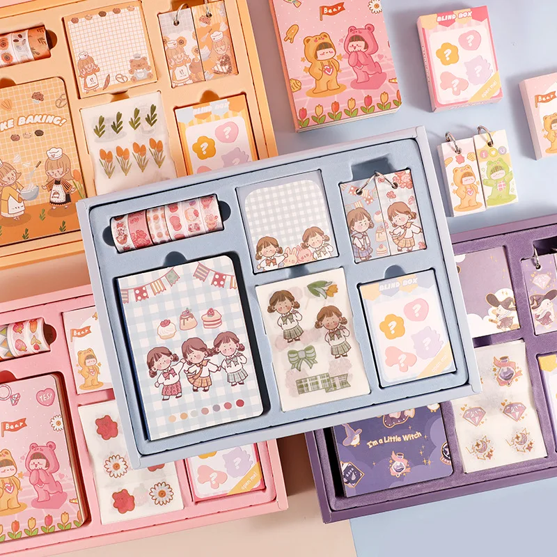 

What A Nice Day Cute Cartoon Girl Food Animal Flower Theme Planner Set A6 Hardcover Notebook 240P DIY 2022 Agenda Diary Gift