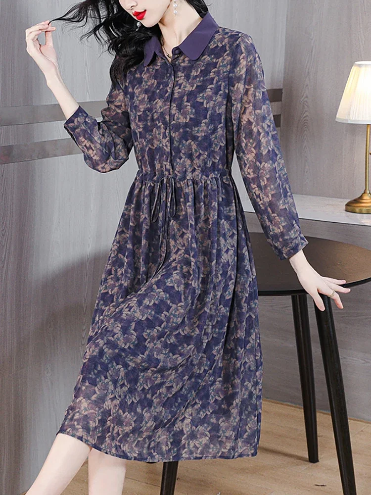 Женское Сетчатое платье-поло с длинным рукавом Элегантное повседневное - Цена: 2901