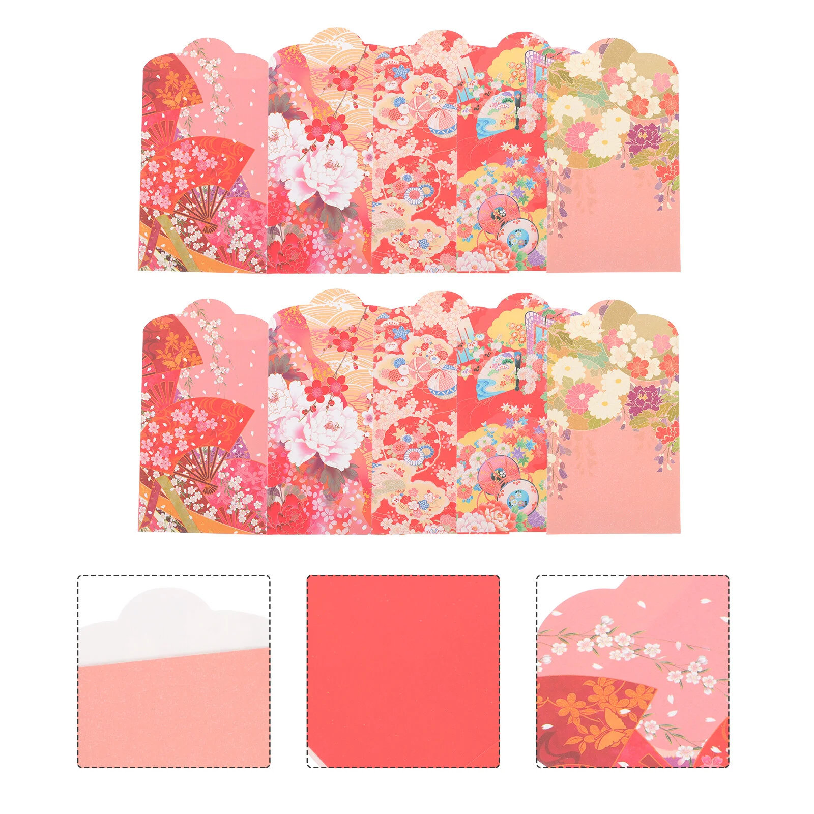

50 Pcs Japanese Style Red Envelope Money Pouch New Year Supply Prop Gift Bag Packets Paper Pouches Wedding Ceremony Decorations