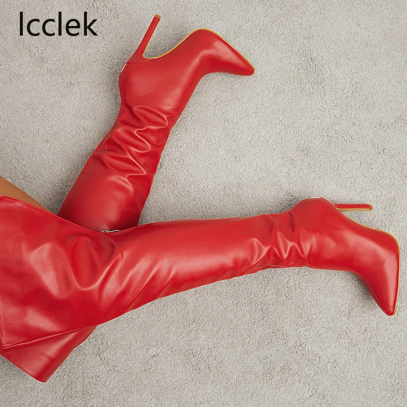

lcclekNew Sexy Stiletto High Heels Over The Knee Long Boots Women Thigh High Boots Night-club Dancing Fetish Shoes Lady Big Size