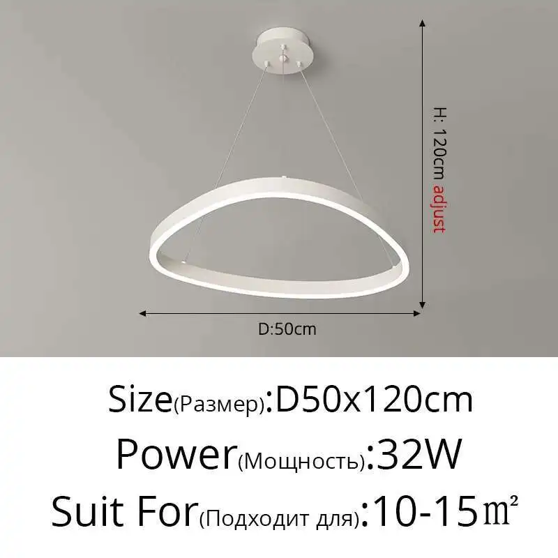 

YICOLUX Черно-белая LED люстра