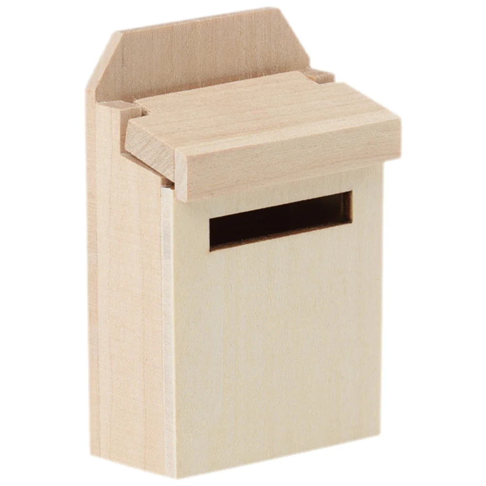

Mini Blank Mailbox Model Miniature Wood Mailbox House Wood DIY Mini Mailbox Exterior