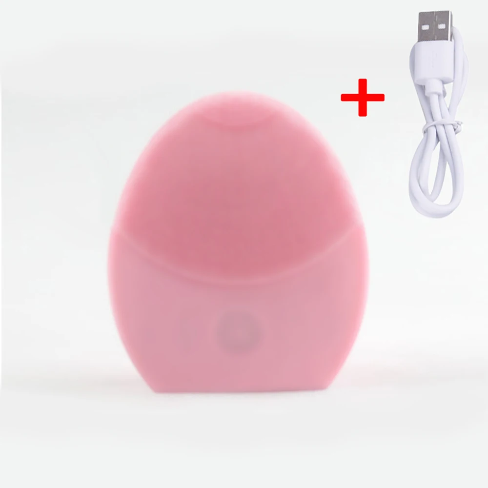 Sistema de limpieza de Gel de silicona, cepillo de limpieza Facial eléctrico ultrasónico con carga USB, instrumento de belleza impermeable, cepillo Facial