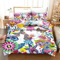 flower butterfly bedding set luxury comforter duvet covers pillowcases comforter bedding sets bed linen colorful home textile