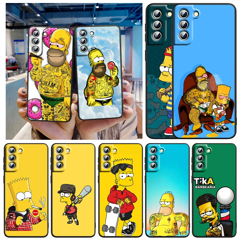 

Bad Boy Simpson For Samsung Galaxy S22 S21 S20 FE Ultra Pro Lite S10 5G S10E S9 S8 Plus Black Soft TPU Silicone Capa Phone Case
