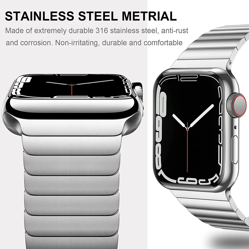 Stainless Steel Strap for Apple Watch Ultra band 49mm 44mm 40mm 45mm 41mm 42mm 38mm correa Bracelet iWatch series 7 SE 8 3 4 5 6