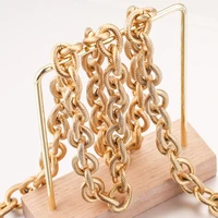 1m 12mm width gold stainless steel heavy circle rolo cable chains thick dull textured chunky chain for necklace jewelry making