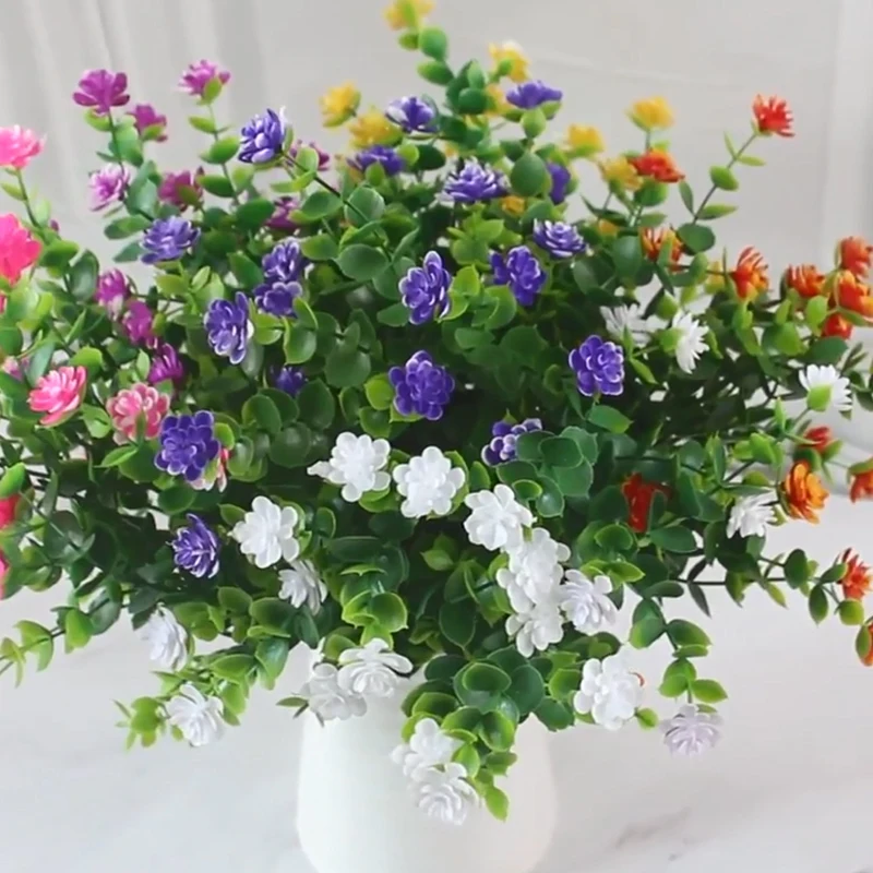 

Handmade Artificial Flowers Plastic Fake Flowers Green Plants For Living Room Potted Plant Home Decoration Classic Table Decors