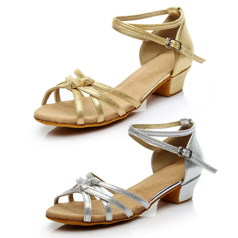High Quality New Children Latin Dance Shoes Girls Women Ballroom Tango Salsa Sandals 3.5cm Child Kids Heel Low Heel Shoes 24-41