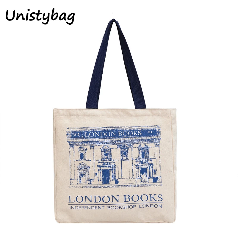 Unistybag Canvas Shoulder Bag for Women Large Capacity Scholl Bag Casual Handbag Tote Bag Reusable Shopping Bag