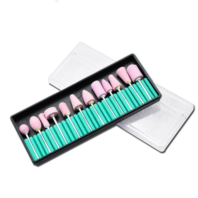 

12 Styles Professional Electric Nail Drill Bits 3/32'' Ceramic Nail Art Polishing Grinding Head Tools Broach Replacement, REew12