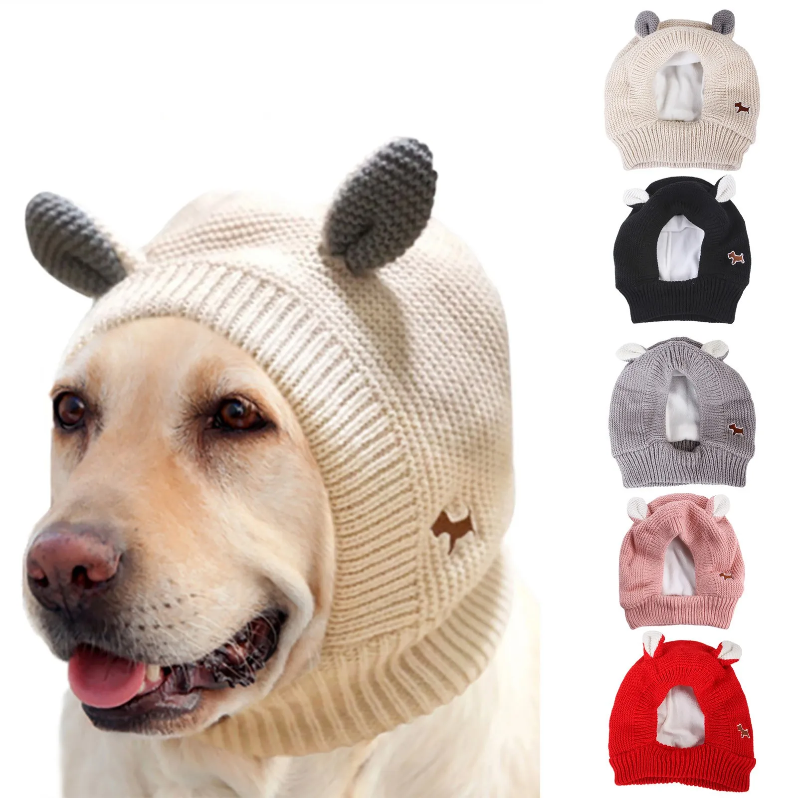 

Quiet Ears For Dogs Cute Dog Ear Muffs Warm Dog Knitted Hat Noise Protection Dog Grooming Earmuffs Pet Christmas Warm Caps Puppy