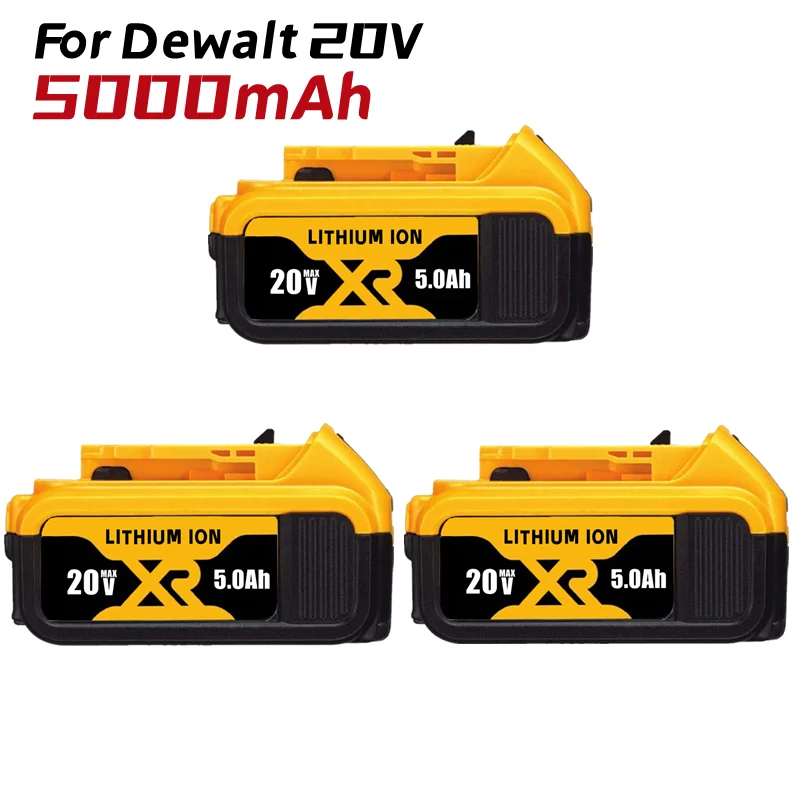 

1-3Pack 20V/18V 5000mAh Replacement Battery Compatible with Dewalt DCB200 DCB203 DCB204 DCD780 DCD785 Li-ion Battery Tools