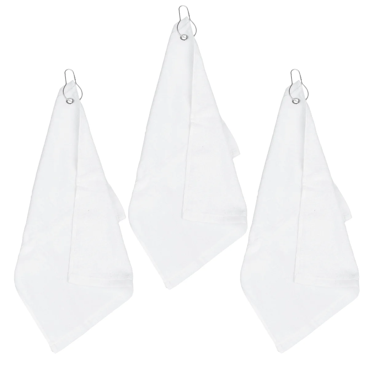 

3pcs Portable Towel Practical Hole Towel with Hook Comfortable Cotton Sports Towel for Outdoor Indoor Use (White) Golf