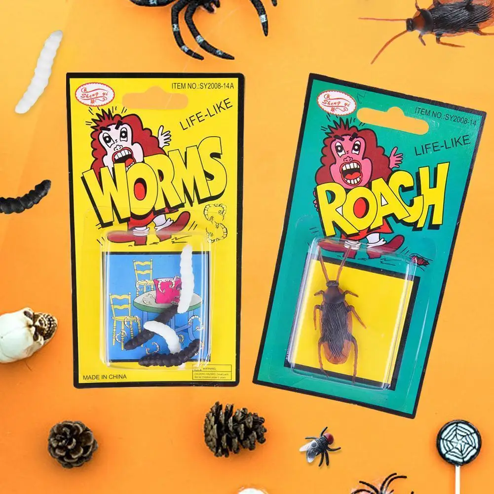

Horrible Candy Trick Toys For Scaring Foold' Day Trick Props Accessories Fake Insects Worm Spider Cockroaches Fly Kids Pran L3n2