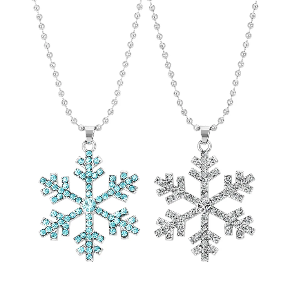 Цепочка с подвеской в виде снежинки со стразами