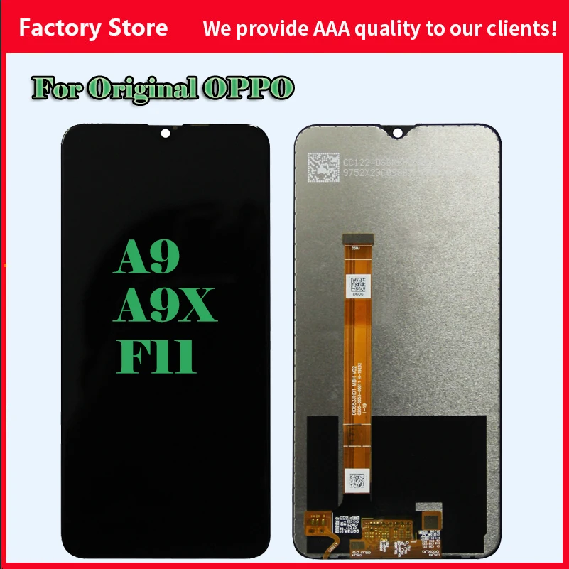 Оригинал для Oppo A9 A9X F11 CPH1913 CPH1911 PCAM10 CPH1938 PCEM00 Полный ЖК-дисплей кодирующий преобразователь сенсорного экрана в сборе заменитель