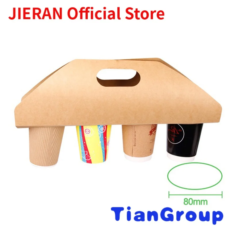 

Custom Logo Disposable Takeaway 2 Two Cardboard Paper Drink Coffee Cup Carrier Holder With Handle