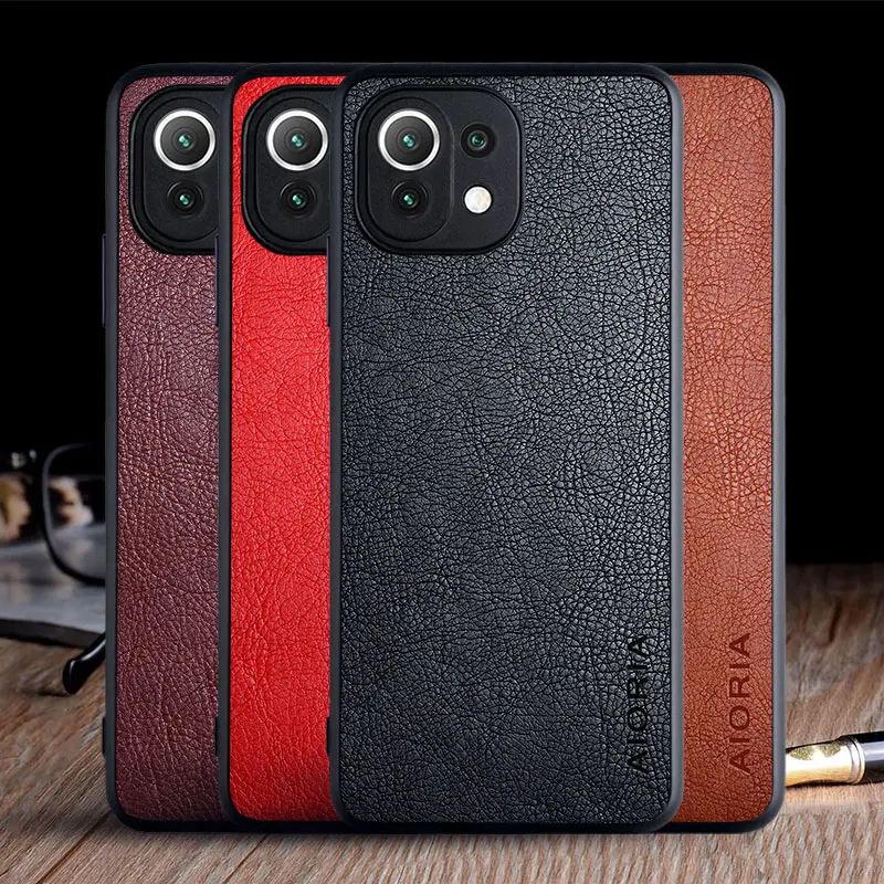 

Case for Xiaomi Mi 11 Lite 5G NE funda luxury Vintage Leather skin capa hard phone cover for xiaomi mi 11 lite case coque