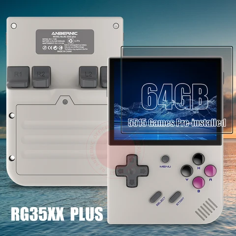 ANBERNIC RG35XX PLUS Ретро портативная игра PlayerBuilt-in 64G TF 5000 + Поддержка классических игр-HDMI TV Портативный для путешествий детский подарок