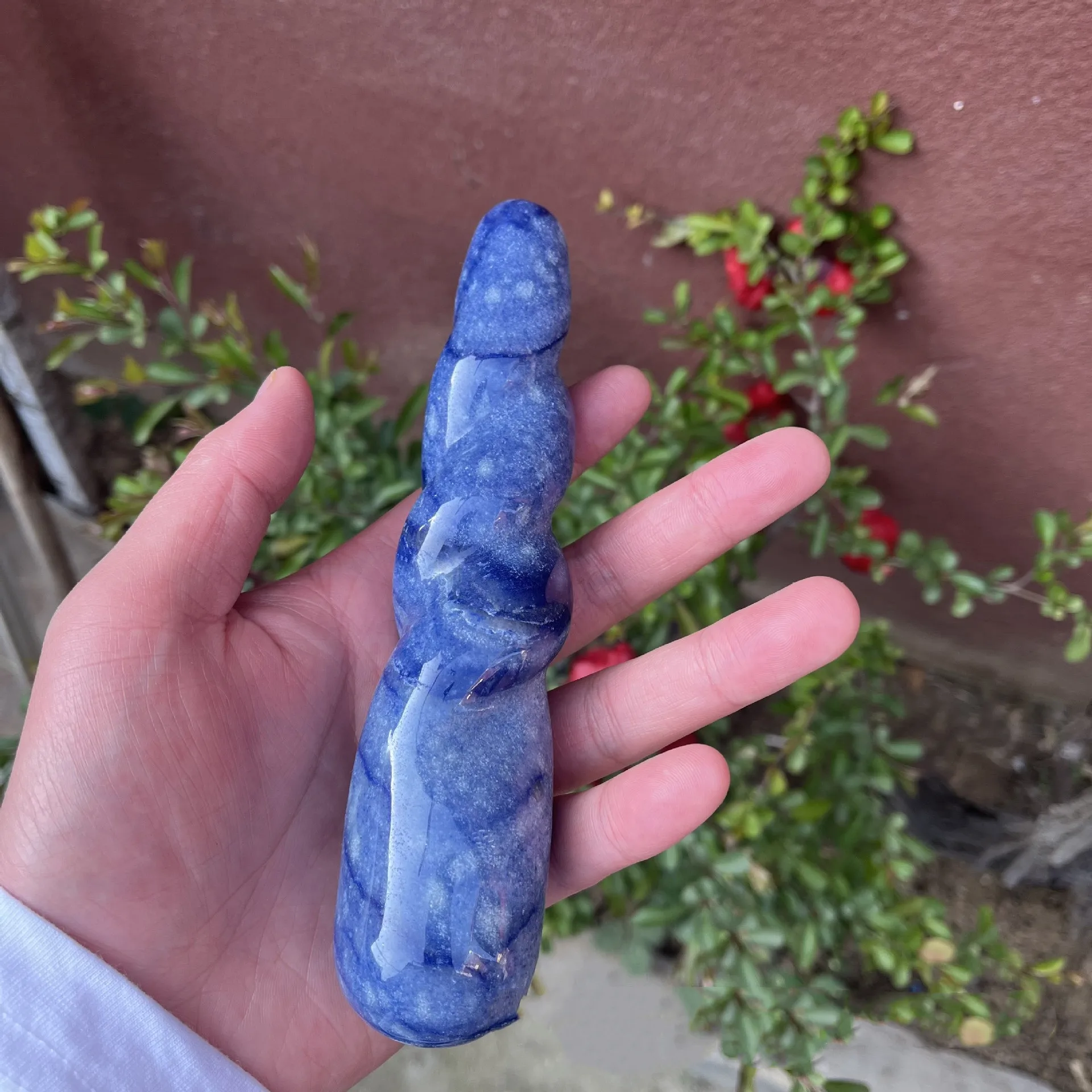 Natural Blue Aventurine Massage Stick Yoni Wands  Magic Stone Ornament Gift Gemstone Crafts Pleasure Wand