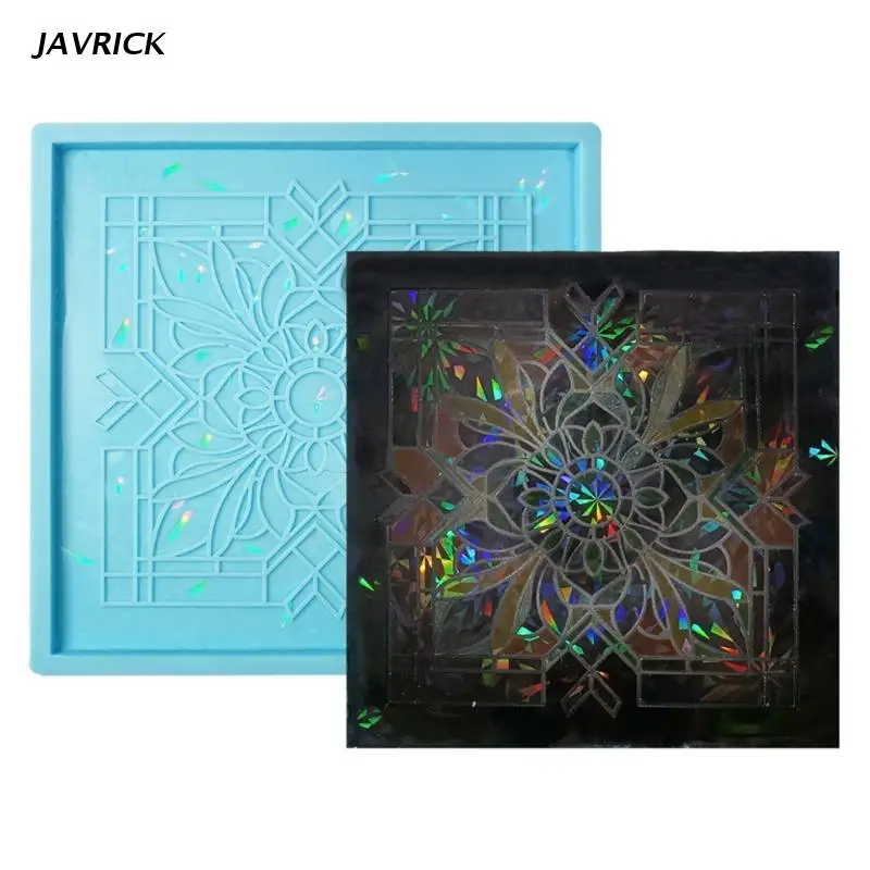 

Square Resin Silicone Mold Holographics Epoxy Casting Resin Molds for Home Office Decoration Square Coaster Resin Molds