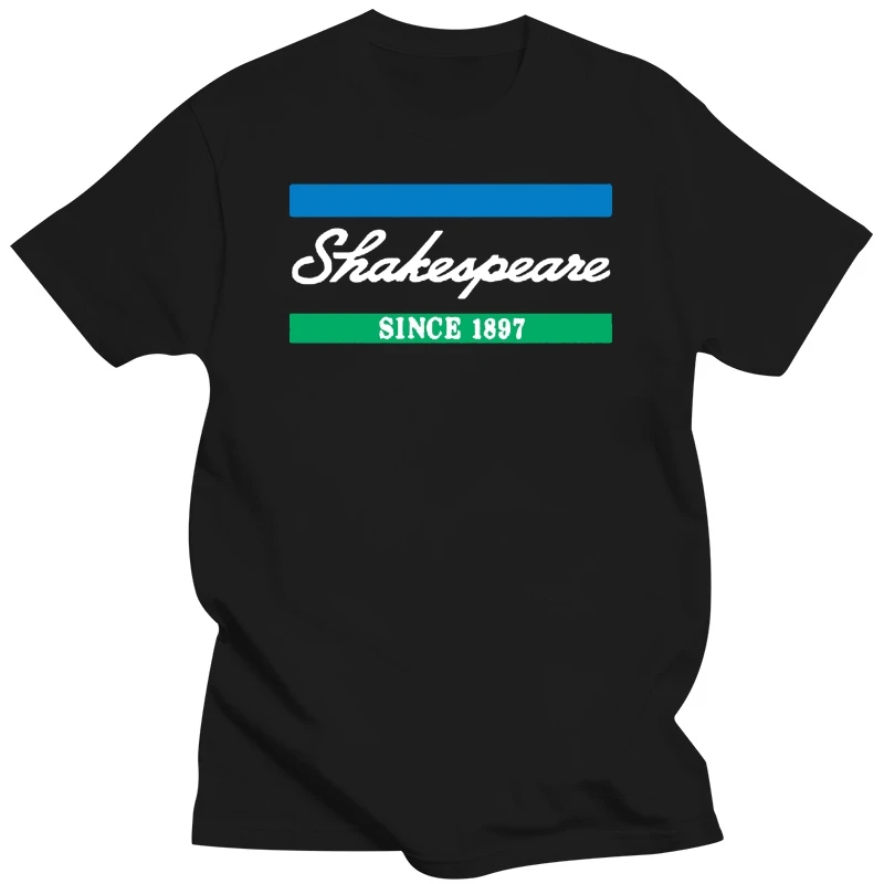 New Shakespeare Since 1987 Fishing Logo Mens Black T-Shirt S