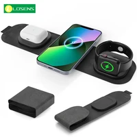 3 in 1 magnetic travel wireless charger for iphone 1312 pro max apple watch 7 airpod pro 15w foldable wireless charging station