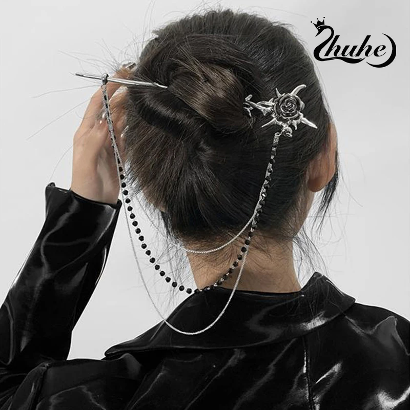 Новинка 2024 роза фотосессия для женщин Новый китайский стиль медный сплав