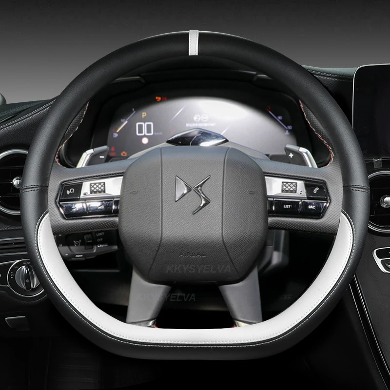 Фото Для Citroen DS3 DS4 DS5 DS5 DS 5LS DS6 DS7 DS9 искусственная кожа из микрофибры D-образной формы 38 см автомобильные аксессуары №2