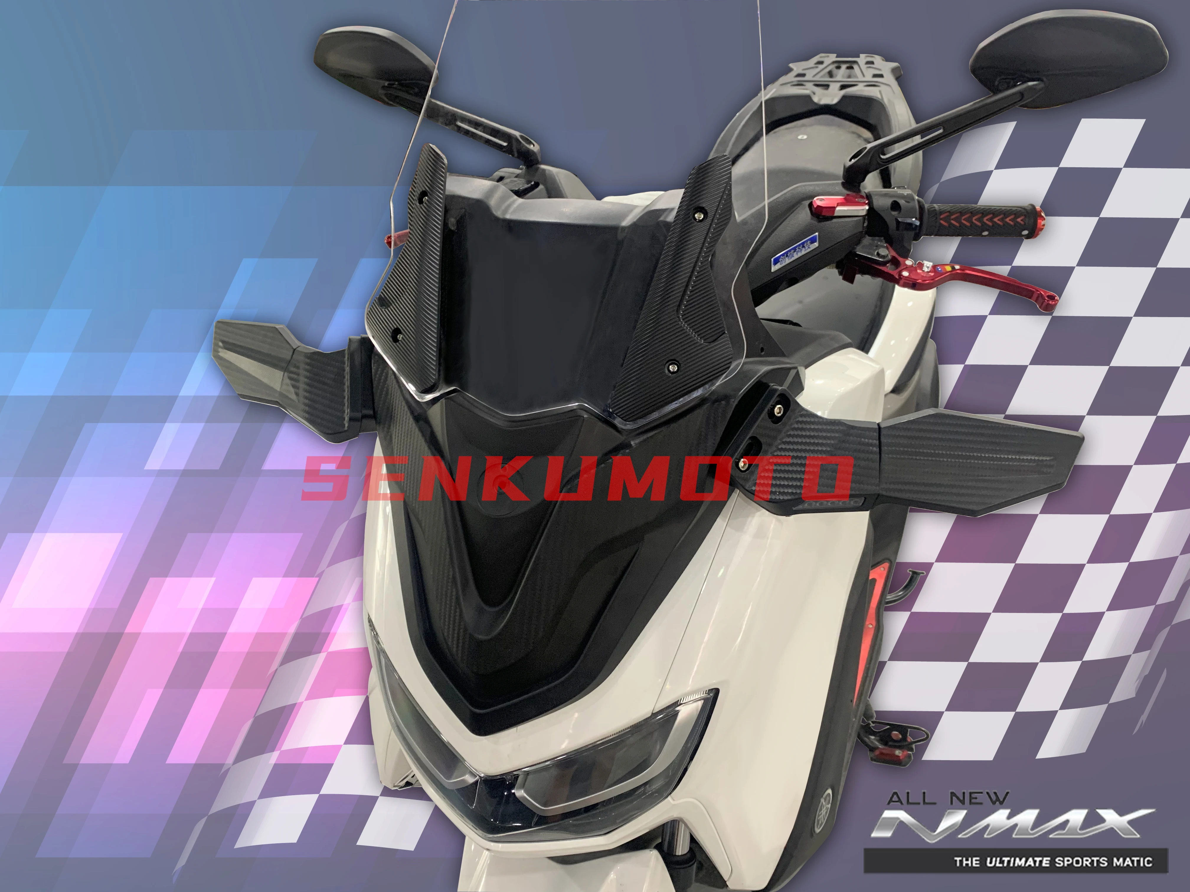 

For Yamaha Nmax 155 R3 R25 Nawasaki Ninja 400 ABS Plastic Fixing Ring Side Mirror With Light For Yamaha Nmax 155 R3 R25