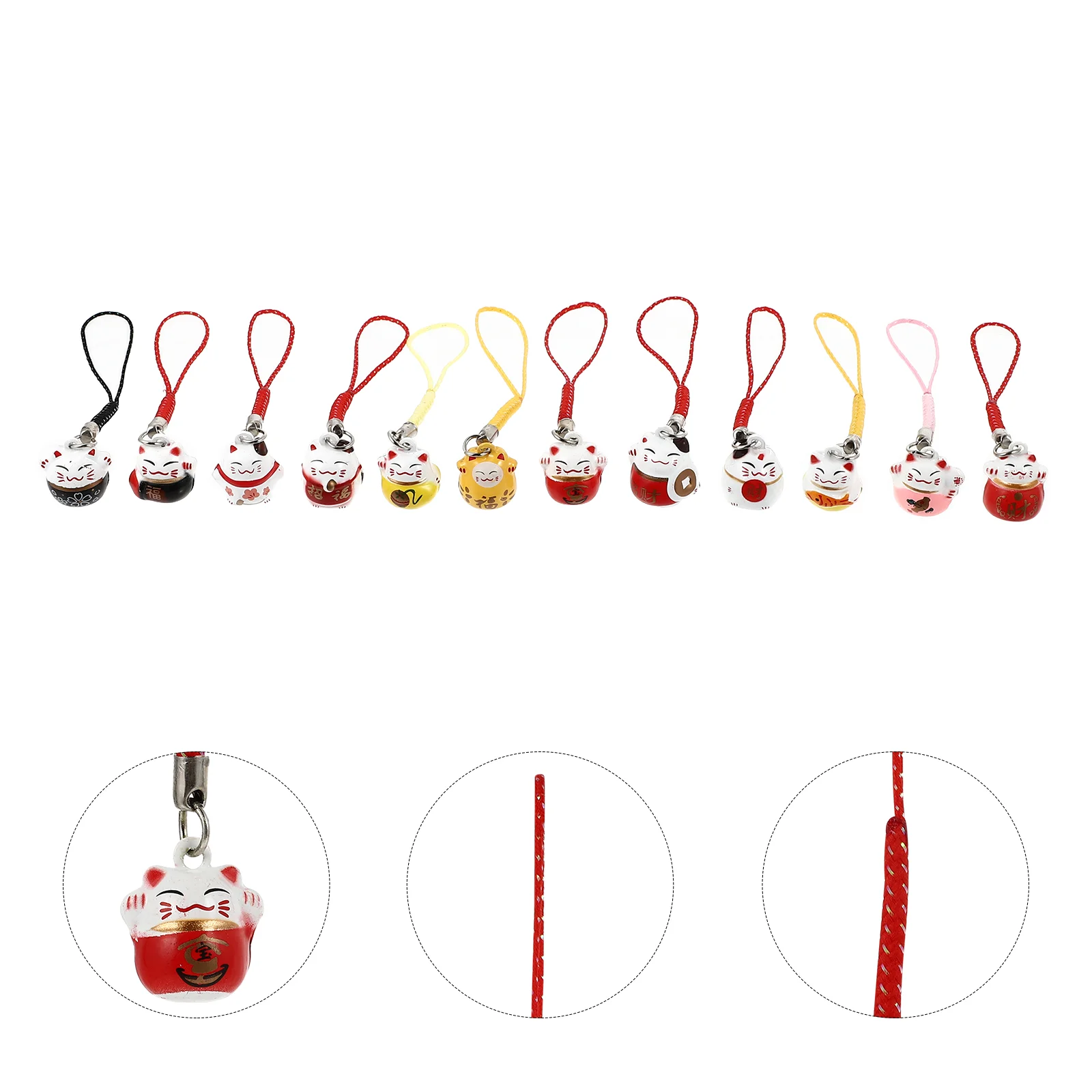 

Cat Hanging Keychain Bell Charm Bells Lucky Decor Car Decoration Neko Manekiornament Fortuneadornments Pendants Ornaments