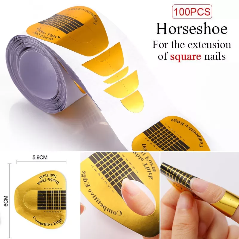 

100Pcs Nail Gel Extension Forms Professional French Nail Forms Sticker Nail Sticker Nail Art Guide Mold for Manicuring Tools