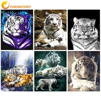chenistory modern 5d diamond painting for handiwork cross stitch crafts kits tigers mosaic art home decoration unique gift