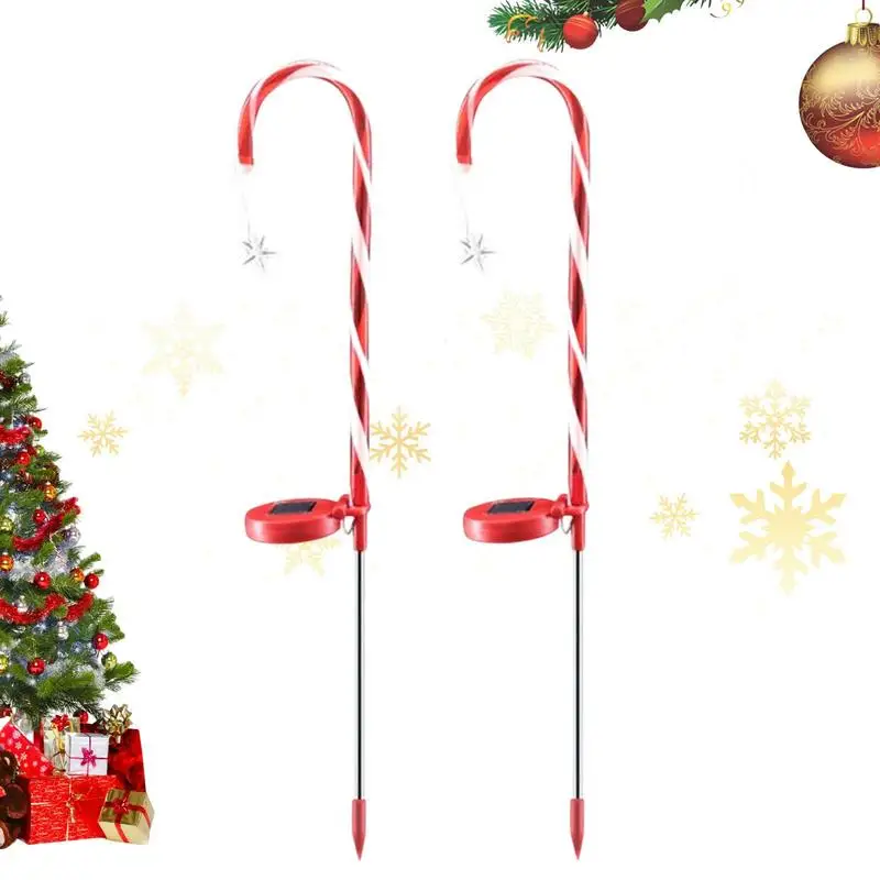 

Светодиодные светильники для тростника на солнечной батарее, рождественские дорожные маркеры для улицы, простые в установке, рождественск...